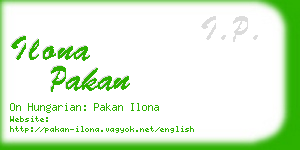 ilona pakan business card